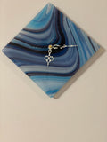 Clock Blue Swirl