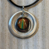 Pendants Drop Circle Dichroic Glass
