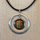 Pendants Drop Circle Dichroic Glass