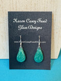 Earrings Shades of Green and White Frit Blend (Copy)