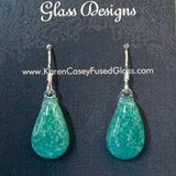 Earrings Shades of Green and White Frit Blend (Copy)