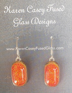 Earrings Bright Rich Dichroic Orange