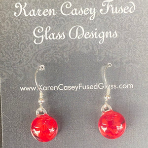 Earrings Red Blend Frit