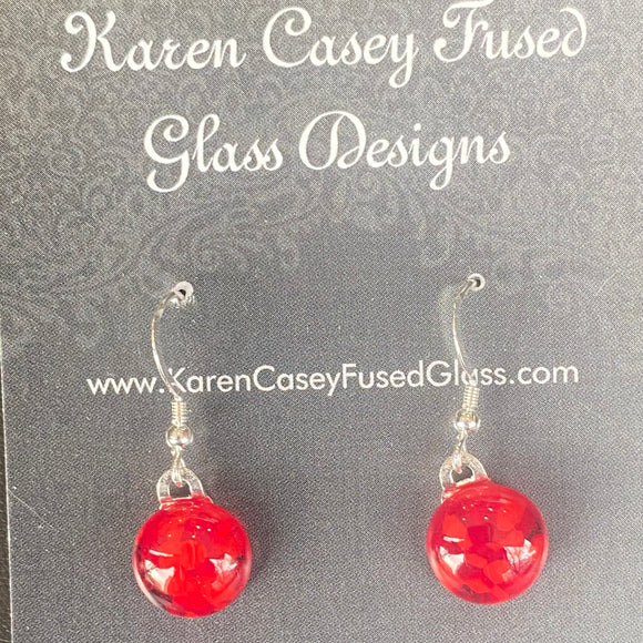 Earrings Red Blend Frit