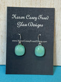 Green Fused Glass Earrings Nondicroic