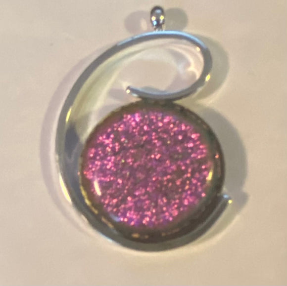 Pendant Spiral with Dichroic Glass