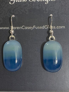 Fused Glass Earrings/Non-Dichroic/Variations of blue