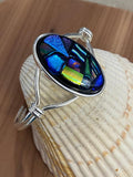Bracelet Cuff Oval Multi-Color Dichroic