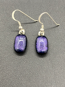 Earrings Purple Dichroic