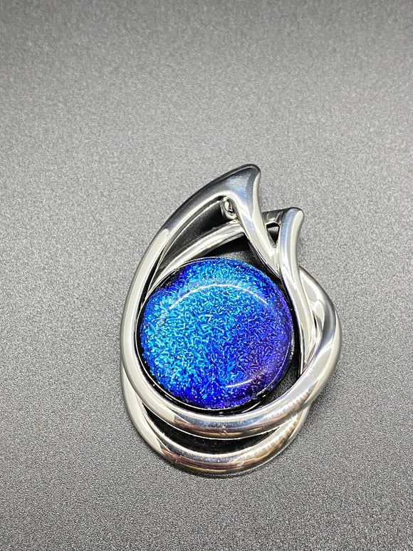 Pendant Multi-Color Dichroic – Karen Casey Fused Glass Designs