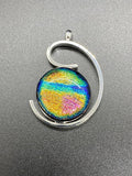 Pendant Spiral with Dichroic Glass